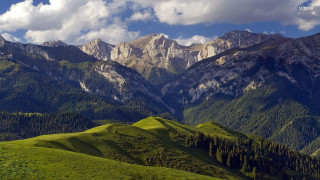 Mountain range trees clouds sky 10 - edi rama free wallpaper