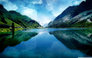 Lake mountains forest cloudy sky - anthony s waters free wallpaper