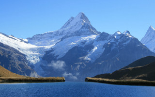 Mountain range lake snow capped 9 - a mountain range free wallpaper