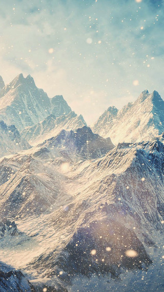 Snow covered mountain range snowboarder - free winter wallpaper