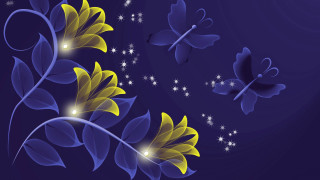Blue yellow flower butterfly blue - firefly free wallpaper