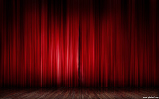 Red curtain wooden floor light - a red curtain free wallpaper