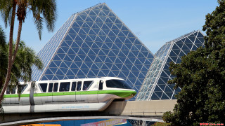 Futuristic train city palm plant - a futuristic city free wallpaper