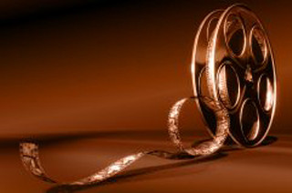 Film reel gold ribbon brown - the film free wallpaper
