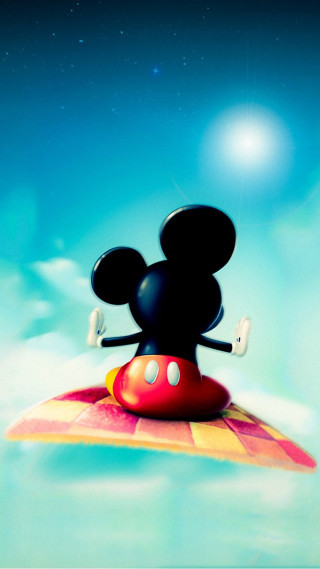 Mickey mouse red object sky 4 - blue background free wallpaper