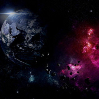 Space scene planet star cluster 4 - distant free wallpaper