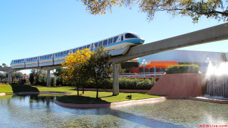 Train bridge pond autumn disney - a park area free wallpaper