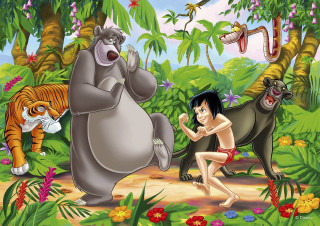 Cartoon man tiger jungle animals - jungle free wallpaper