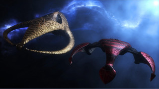 Strange creature flying sky worm - a computer free wallpaper