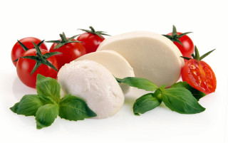 Cheese tomatoes white background leaves - coppo di marcovaldo free wallpaper