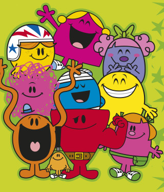 Cartoon characters green background stars - back free wallpaper