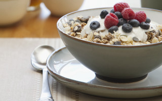 Bowl cereal berries yogurt plate - a bowl of cereal free wallpaper