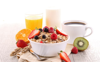 Cereal fruit milk coffee table - a bowl of cereal free wallpaper