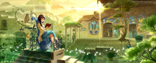 Woman bench man blue dress - a bench next free wallpaper
