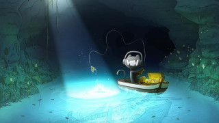 Cartoon character boat cave light - lostfish free wallpaper