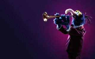 Man suit mask trumpet purple - a purple background free wallpaper
