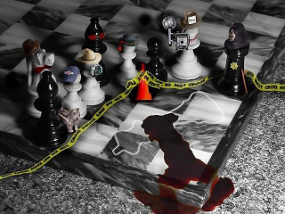Chess board yellow tape black - a chess board free wallpaper