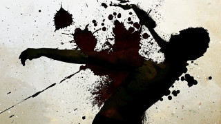 Man knife blood splatter violence - extreme illustration free wallpaper