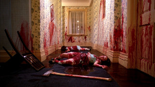 Bloody room woman floor knife - bloody free wallpaper