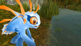 Blue orange dragon grass pond - lostfish free wallpaper
