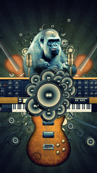 Monkey keyboard guitar microphone soundboard - alex petruk ape free wallpaper