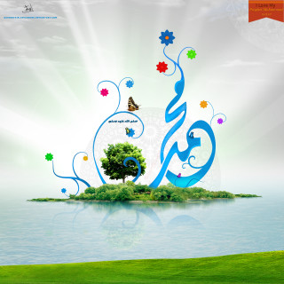 Tree island butterfly flying over - environmental art free wallpaper