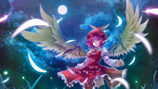 Girl with wings red dress - a red hat free wallpaper