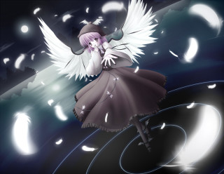Girl white wings dress rain - gothic free wallpaper for desktop