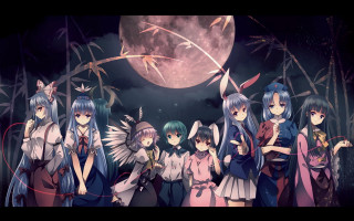 Moon girls anime bamboo horns - their back free wallpaper