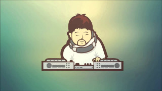 Cartoon man headphone dj deck - altichiero free wallpaper