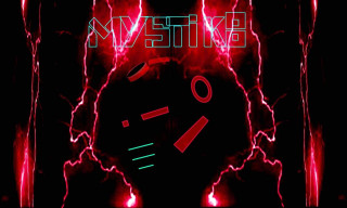 Red neon sign black background 2 - an album cover free wallpaper