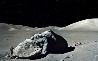 Rock moonlit sky stars people - the rock free wallpaper