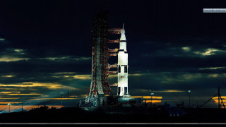 Rocket building cloudy night full - full free wallpaper