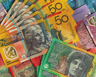 Australian currency pile table phone - a phone free wallpaper