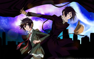 Anime characters city skyline purple 2 - arthur pan free wallpaper