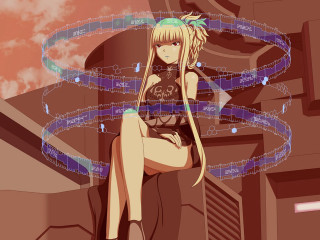 Girl sitting ledged clock spiral - a ledge free wallpaper