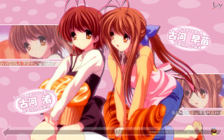Anime girls long hair pink - widescreen free wallpaper