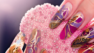 Woman hand manicure pink gold - david lachapelle free wallpaper