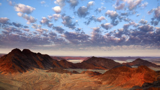 Mountain range clouds sky distance - a few mountain free wallpaper