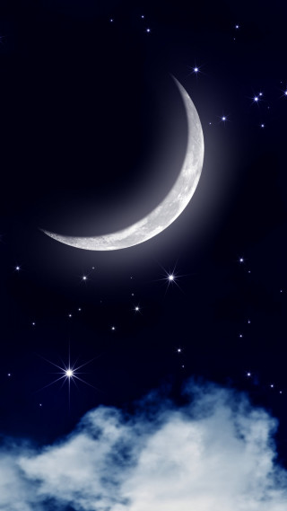 Crescent moon night sky stars 2 - betye saar free wallpaper