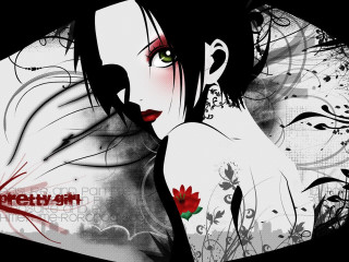 Woman flower tattoo black background - a red flower free wallpaper