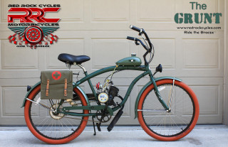 Green bicycle red rim brown - the front of it free wallpaper
