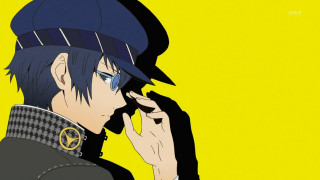 Man hat glasses cellphone yellow - a yellow background behind free wallpaper