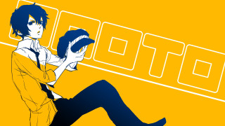 Man woman yellow background toto - a man and a woman sitting next free wallpaper