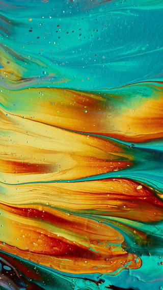 Blue yellow wave bubbles surface - wave free wallpaper