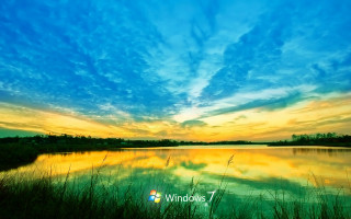Sunset lake reflection sky beautiful - the water and grass free wallpaper