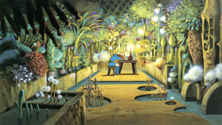 Man sitting table garden plants - enki bilal free wallpaper