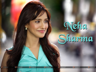 Woman smiling blue shirt street - poster art free wallpaper