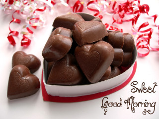 Heart shaped chocolate valentine morning - good free wallpaper