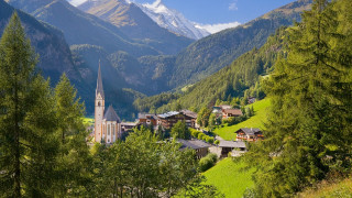 Village church mountains background nature - the mountain free wallpaper